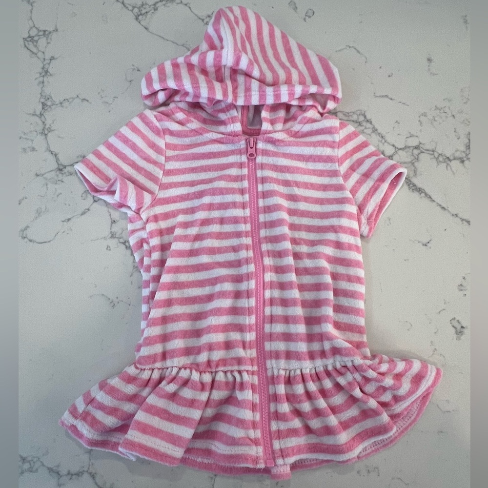 Pink and White Striped Wonder Nation Terry Zip Size 18 Months
